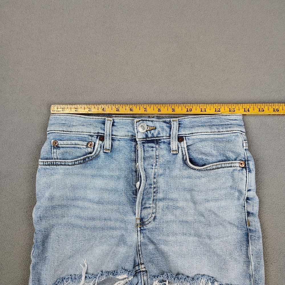 RE/DONE Denim Shorts Women 27 Blue Cutoff Button Fly Jort Festival Cowgirl Beach - Picture 6 of 9